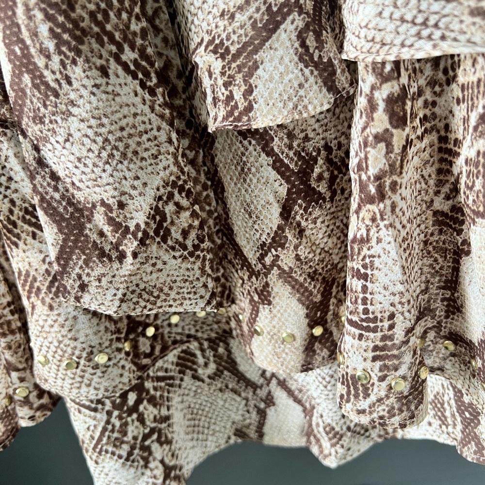 NWT WHBM Studded Python Ruffle Dress - Picture 11 of 12